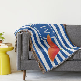 Cobertor Poppy Blue Stripes Monograma