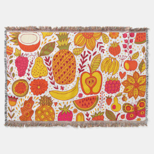 Cobertor Portas de fruta: Padrão de Vintage de Verão.