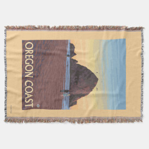 Cobertor Poster das viagens vintage da rocha do monte de