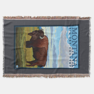 Cobertor Poster das viagens vintage de MontanaBison