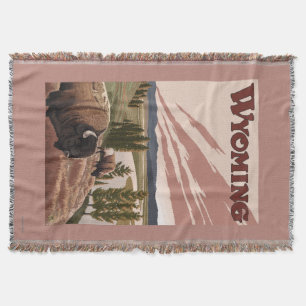 Cobertor Poster das viagens vintage do bisonte de