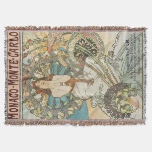 Cobertor Poster de Vintage Mont-Carlo por Alphonse Mucha