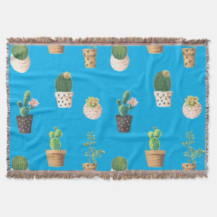 Cobertor Potes de Suculento do Deserto Verde