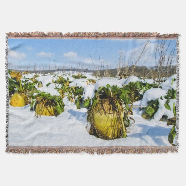 Cobertor Praça de inverno na neve - Personalizado (Frente)