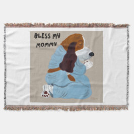 Cobertor Praying Basset Hound Bless My Mommy 