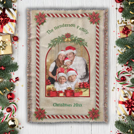 Cobertor Presente de Foto de Família Aconchegante Natal Tec