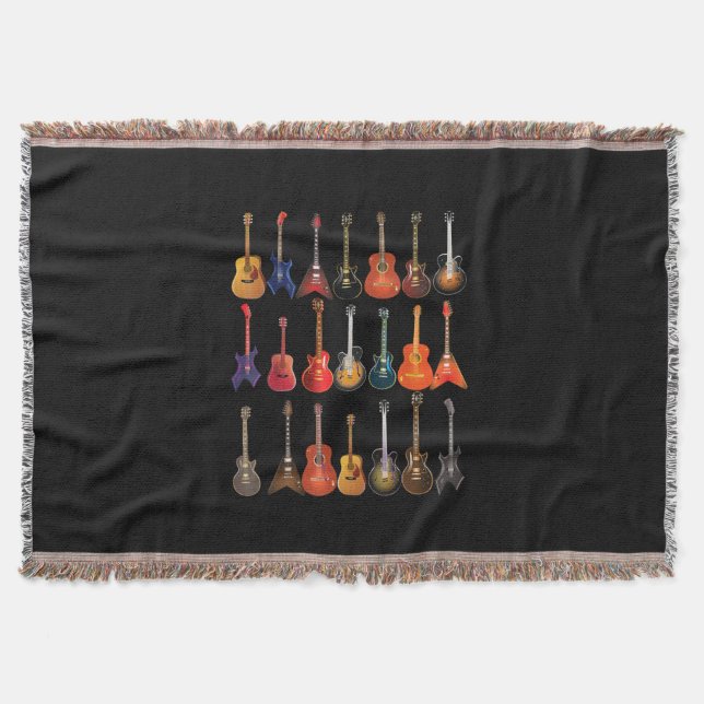 Cobertor Presente De Instrumentos Musicais De Pedra E Roll  (Frente)