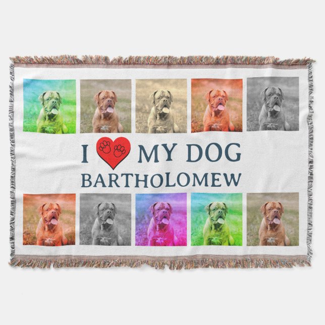 Cobertor Presente Personalizado de Pop Art Canino para Aman (Frente)