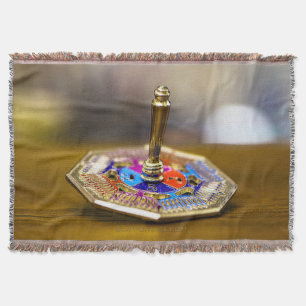 Cobertor Presente SlipperyJoe Hanukkah dreidel base octogon