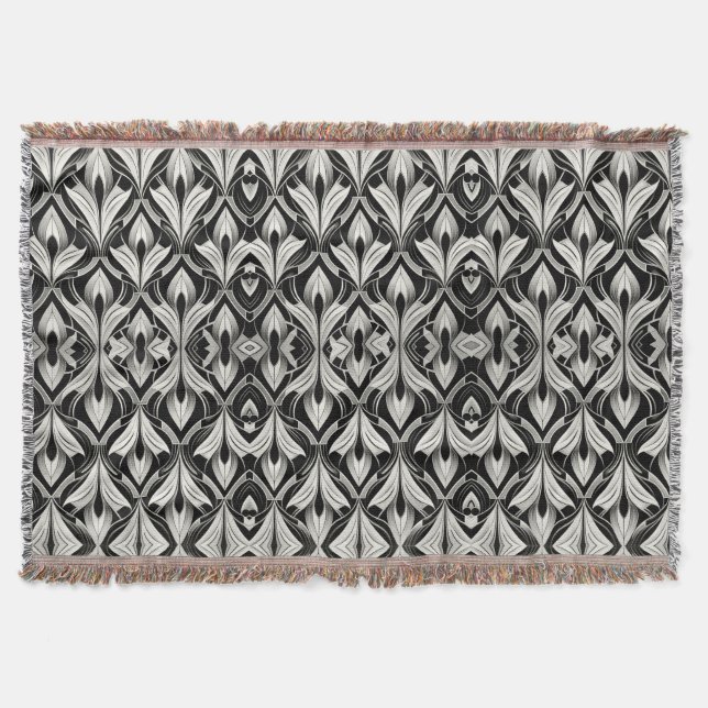Cobertor Preto e branco decorativo (Frente)