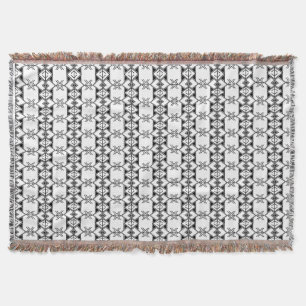 Cobertor Preto e Branco Tribal Geométrico