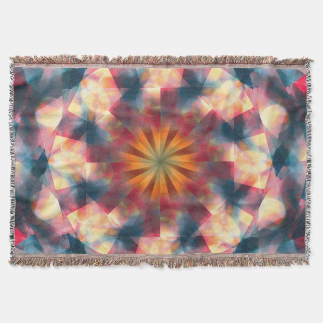 Cobertor Prismático Caleidoscópico Psicodélico Mandala (Frente)