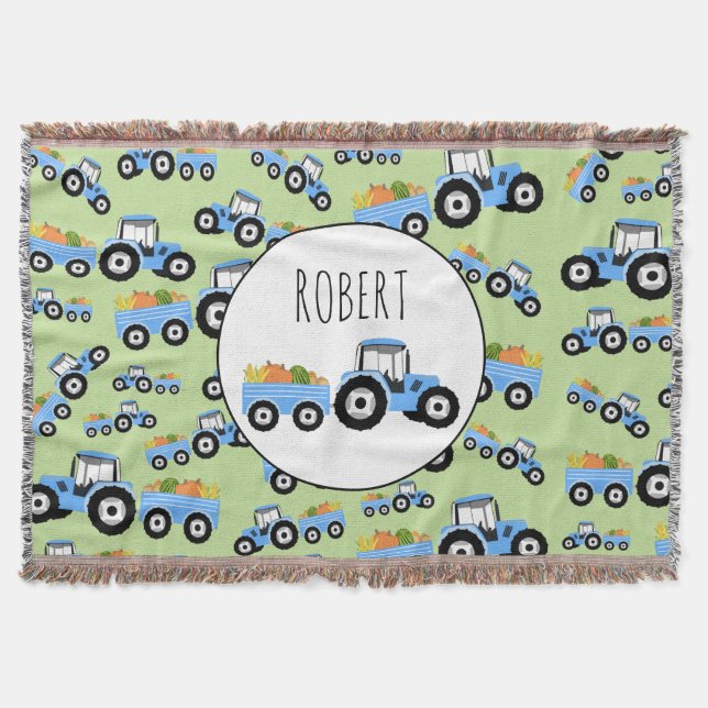 Cobertor Produto de Fazenda de caminhão com trator azul per (Frente)