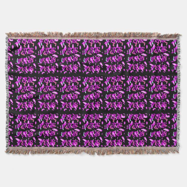 Cobertor Projetista gráfico roxo e preto (Frente)