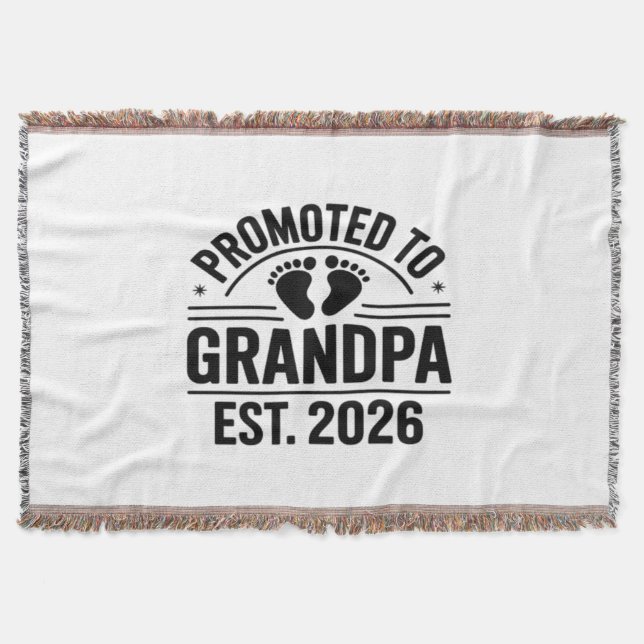 Cobertor Promoted to Grandpa, Est. 2026, Funny New Grandpa  (Frente)