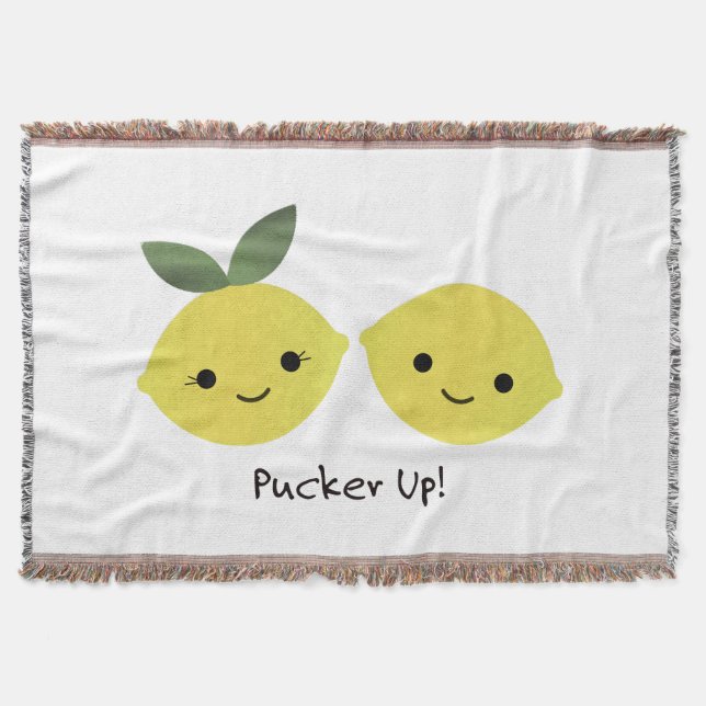 Cobertor Pucker, Cute Kawaii Lemons (Frente)
