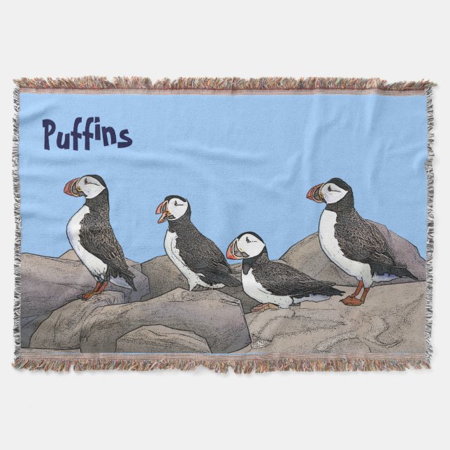 Cobertor Puffins Atlântico (Frente)
