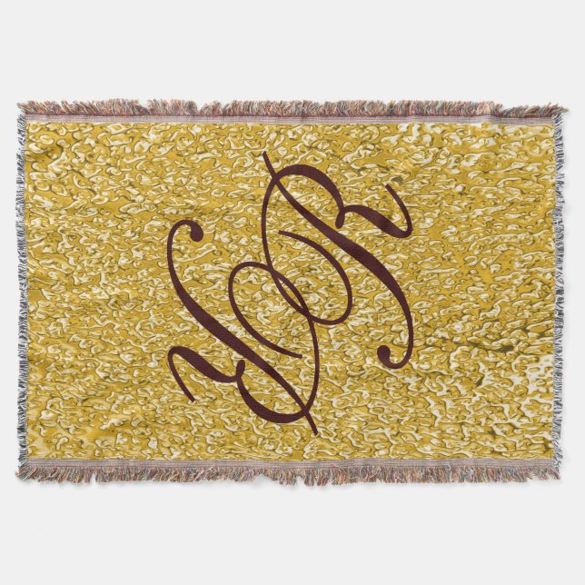 Cobertor PURE DOURADO Patterno + seu monograma (Frente)
