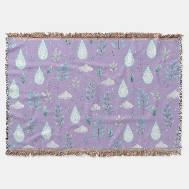Cobertor Purple Rain Cloud – Decoração de Casa Aco (Frente)