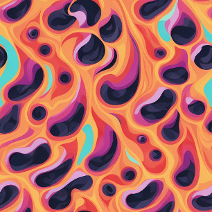 Cobertor Púrpura Psicodélica e Padrão de Abstrato Laranja