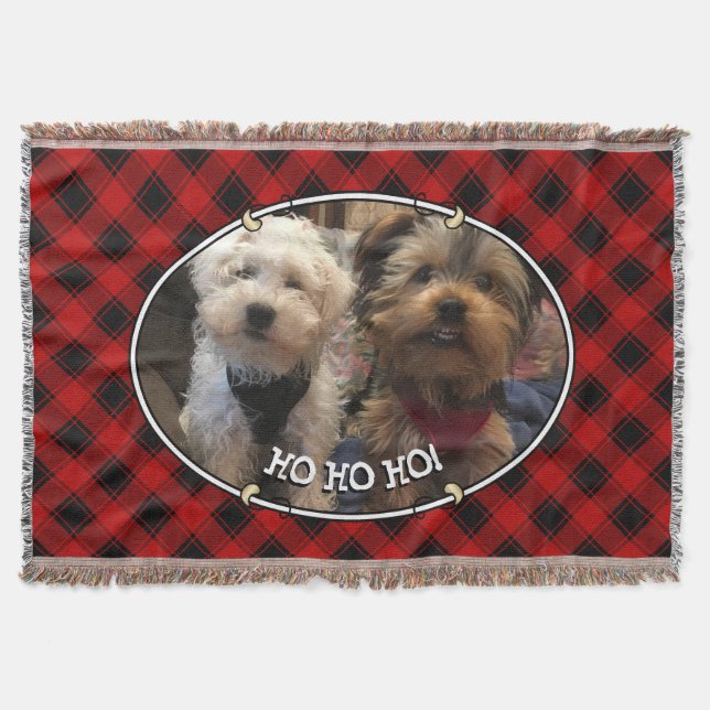 Cobertor Quadro de Fotografias Personalizadas de Natal Verm (Frente)