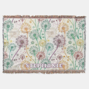 Cobertor Rainbow Dandelion Breeze - Whimsical Floral