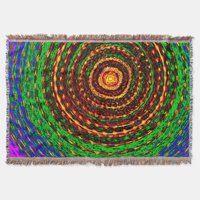 Cobertor Rainbow Spiral Vortex – Premium Woven Blanket (Frente)