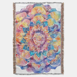 Cobertor Rainbow Tie-Dye Mandala