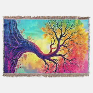 Cobertor  Rainbow Tree: Roots of Infinite Hope Art