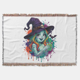 Cobertor Rainbow Witch – Spooky & Colorful Magic
