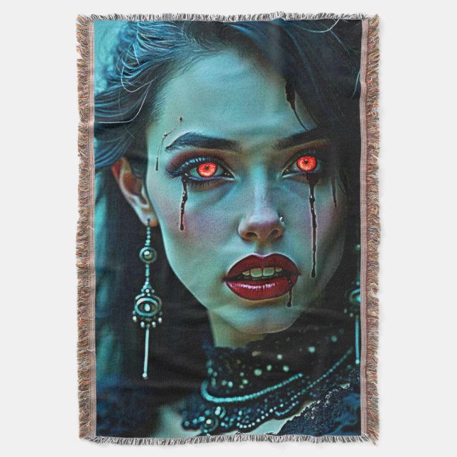 Cobertor Rainha Vampira: Arte de Sedução Obscura (Frente Vertical)