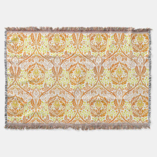 Cobertor Ramo Dourado Floral Arte Laranja de William Morris