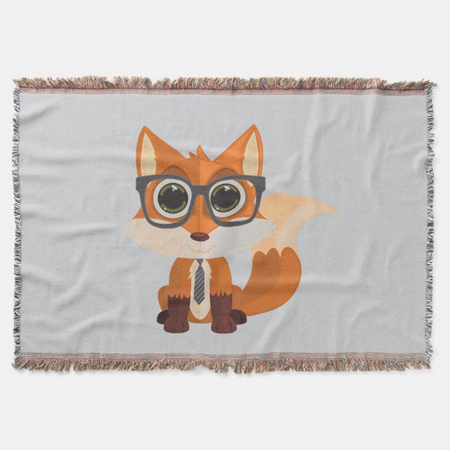 Cobertor Raposa Fofo Nerd Casa de Cartoon Kawaii Animal Con (Frente)