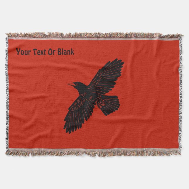 Cobertor Raven Em Vermelho (Frente)