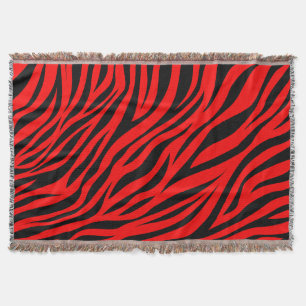 Cobertor Red Black Zebra Stripe Impressão