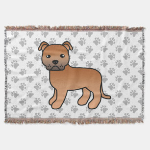Cobertor Red English Staffordshire Bull Terrier Dog
