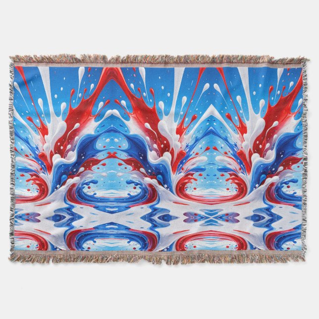 Cobertor Red White e Blue Splash (Frente)