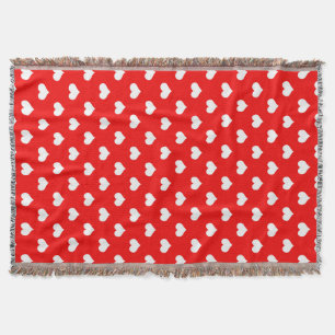 Cobertor Red White Love Heart Pattern Design