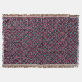 Cobertor Red With Blue Diamonds