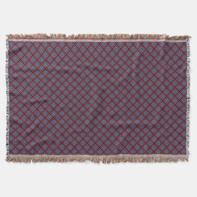Cobertor Red With Blue Diamonds (Frente)