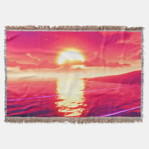 Cobertor Reflexão Digital sobre o Mar de Sunset