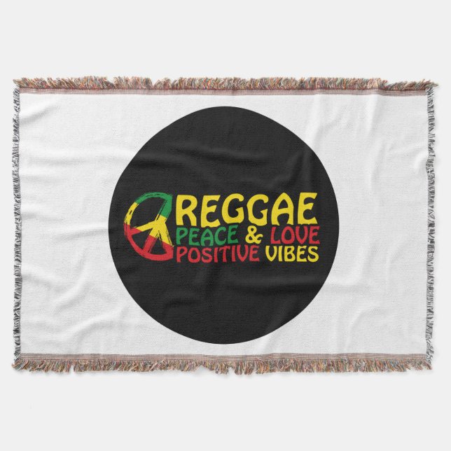 Cobertor Reggae Music com citações positivas (Frente)