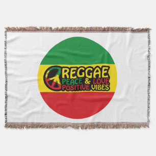 Cobertor Reggae Music com citações positivas