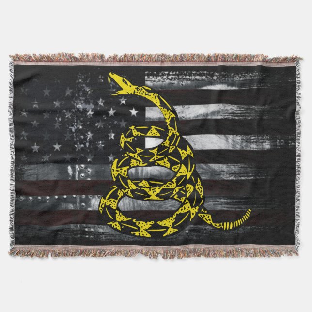 Cobertor Relógio de Cobra e Bandeira Americana Industrial (Frente)
