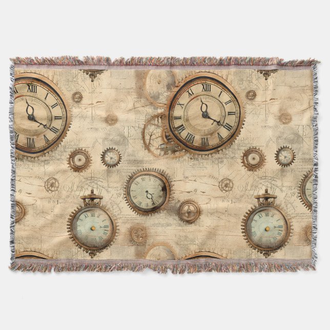 Cobertor Relógio Russo Steampunk Grunge (6) (Frente)