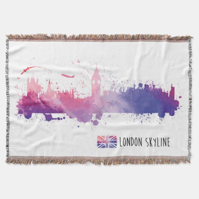 Cobertor Respingo da skyline de Londres Inglaterra (Frente)