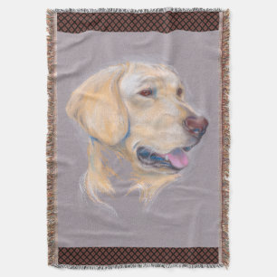 Cobertor Retrato amarelo de labrador retriever