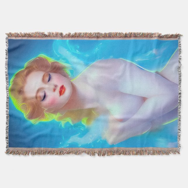 Cobertor Retrato da Deusa Eetérea - Fantasia Surreal (Frente)