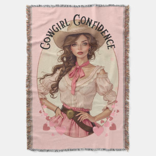 Cobertor Retrato de Moda Western Cowgirl Coquete