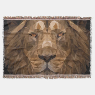 Cobertor Retrato Geométrico Lion